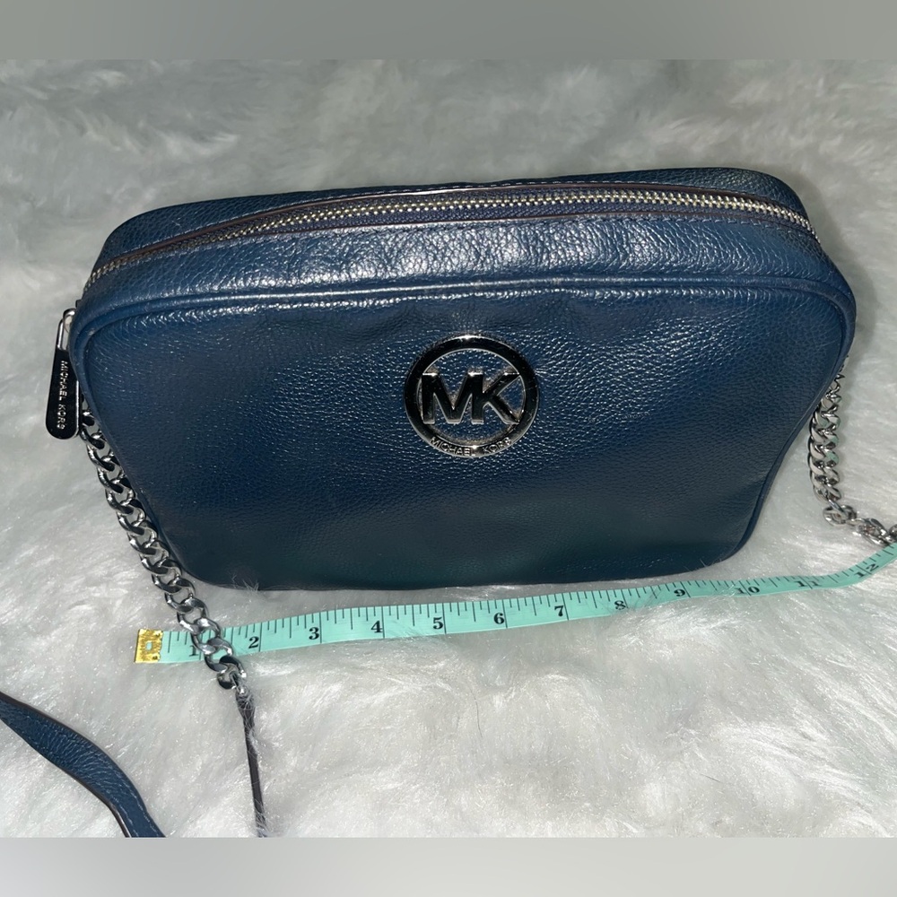 🔥 Michael Kors Fulton crossbody/ leather- navy blue